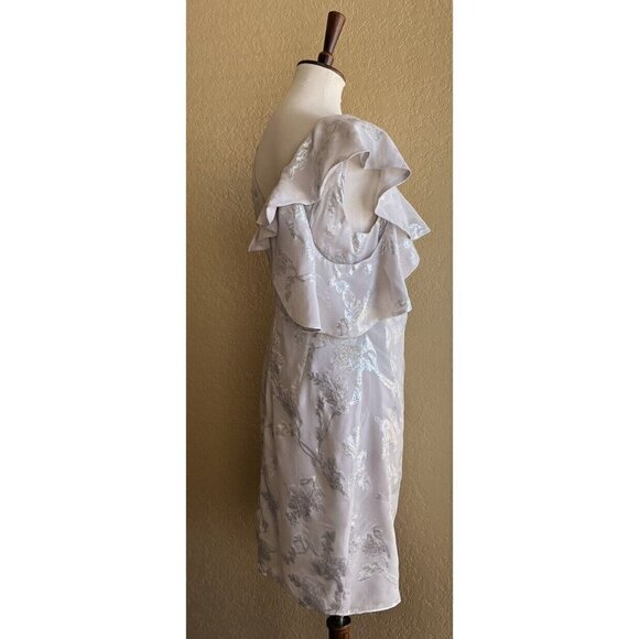 Bardot Women's Cold Shoulder Metallic-Print Wrap Dress Size M $169 - Picture 3 of 12